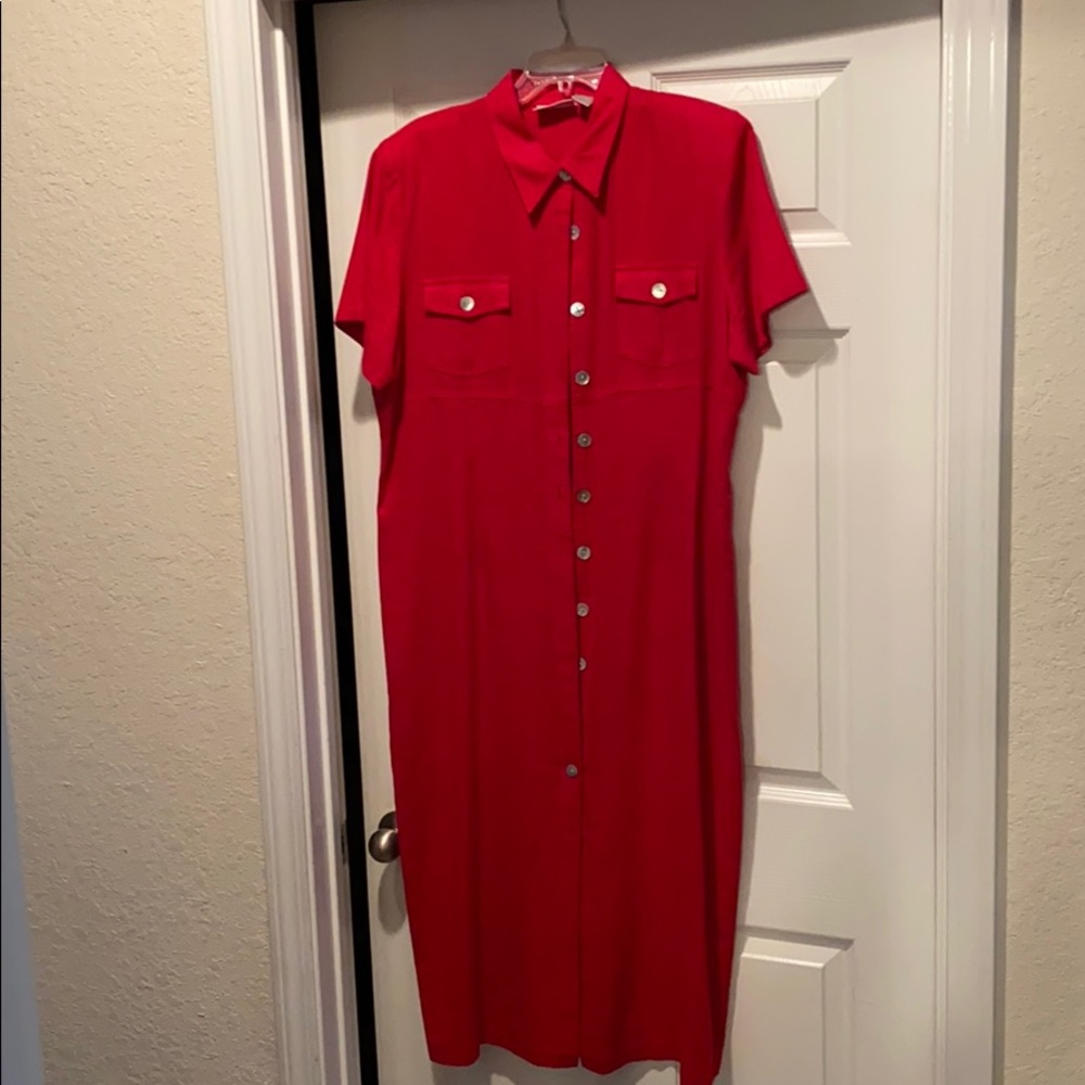 red casual dress